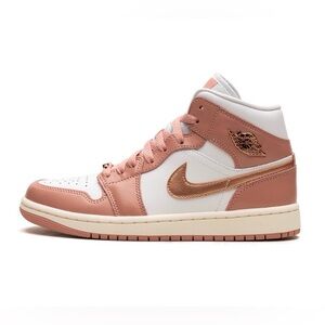 Jordan 1 Pink and White High-Top Sneakers